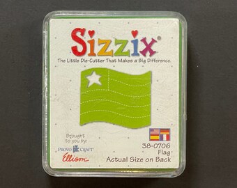 NEW & Retired 38-0706 Sizzix Steel Rule Die Flag USA America 4th July Independence Craft Paper Cutting Tool