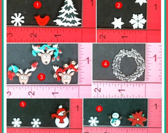 Silcone Mold Christmas Tree Wreath Snow Flake Holly Resin Reindeer Santa Bear Snowman Mitten Santa Hat Pine Tree hot glue concrete metal