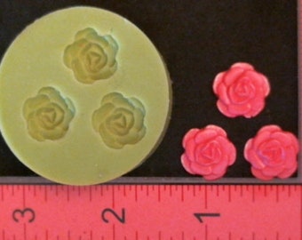 Silicone Mold rose flower used with card, wax, scrapbooking, Candle, gypsum, resin, hot glue, soap, clay, concrete, metal
