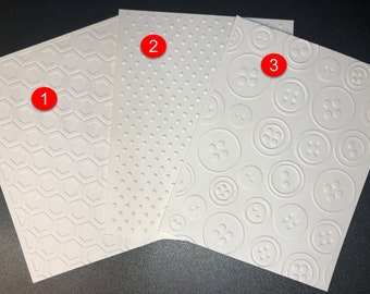3D Embossed Card Front Topper A2 Textured Paper Honeycomb Bee Dot Circle Button Background U PICK COLOR