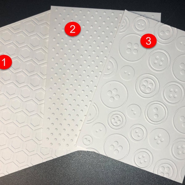 3D Embossed Card Front Topper A2 Textured Paper Honeycomb Bee Dot Circle Button Background U PICK COLOR