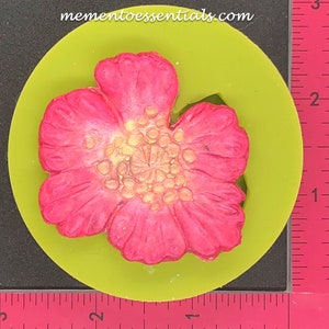 Silicone Mold Flower Hibiscus Dahlia you can use with  wax, gypsum, resin, hot glue, soap, clay, metal and concrete