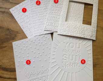 3D Embossed Card Front Topper A2 Textured Scrapbooking Happy Birthday Sun Shine Love Create lol sentiments Background Maze  U PICK COLOR