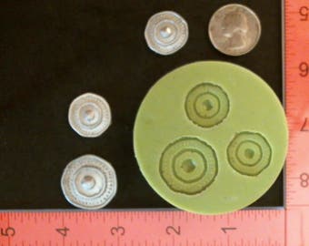 Button Silicone Mold Medallion Octagon used with wax, Candle, gypsum, resin, hot glue, soap, clay, concrete, metal