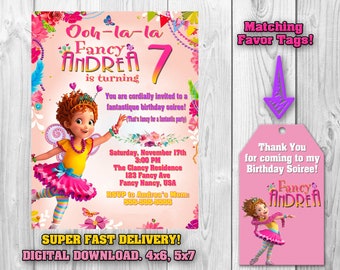 fancy nancy invitation etsy