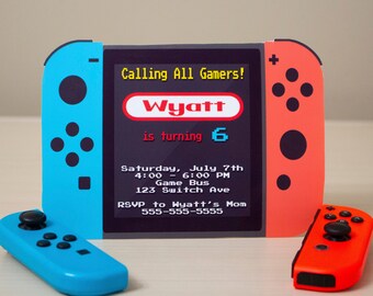 Video Game Party Invitations Etsy