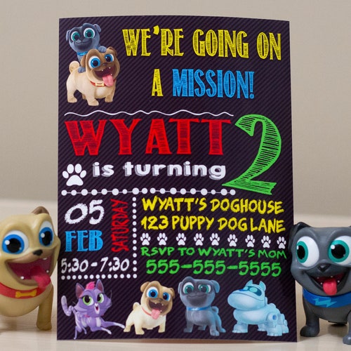 Puppy Dog Pals Birthday Invitation 5x7 Printable Invitation - Etsy