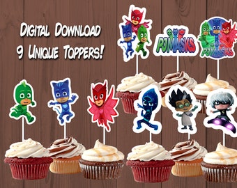 pj masks cupcake etsy