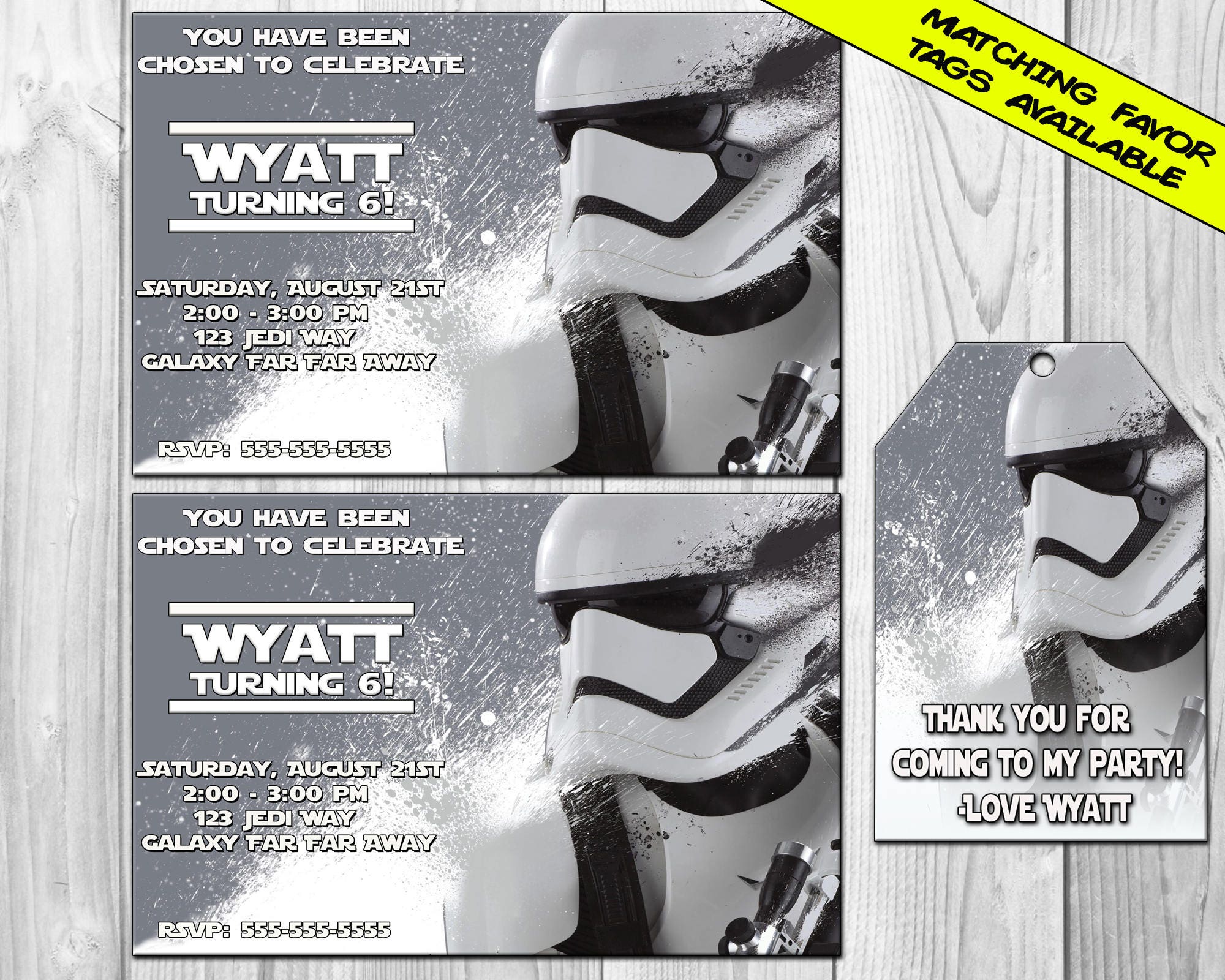 STAR WARS STORMTROOPER Birthday Party Invitation. The Force | Etsy