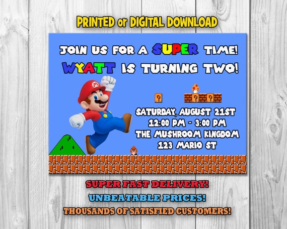 Invitation Super Mario