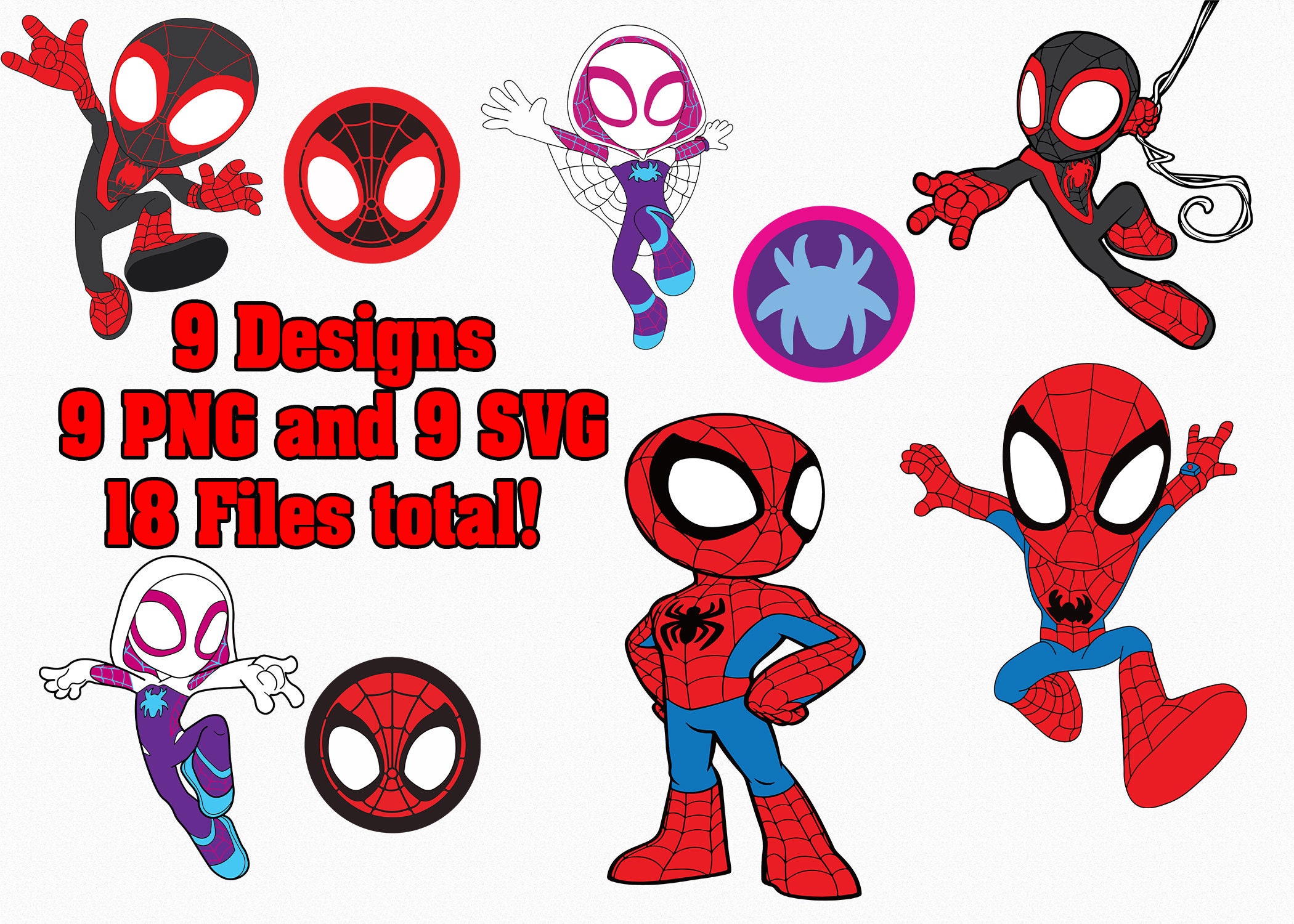 Spidey and His Amazing Friends Clipart PNG SVG Instant - Etsy