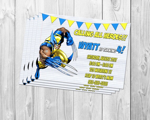 Wolverine Wolverine Invitation Invitation Logan X Men Etsy