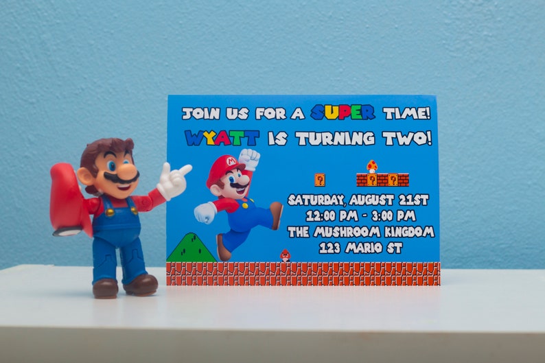 Invito Super Mario Mario Festa di