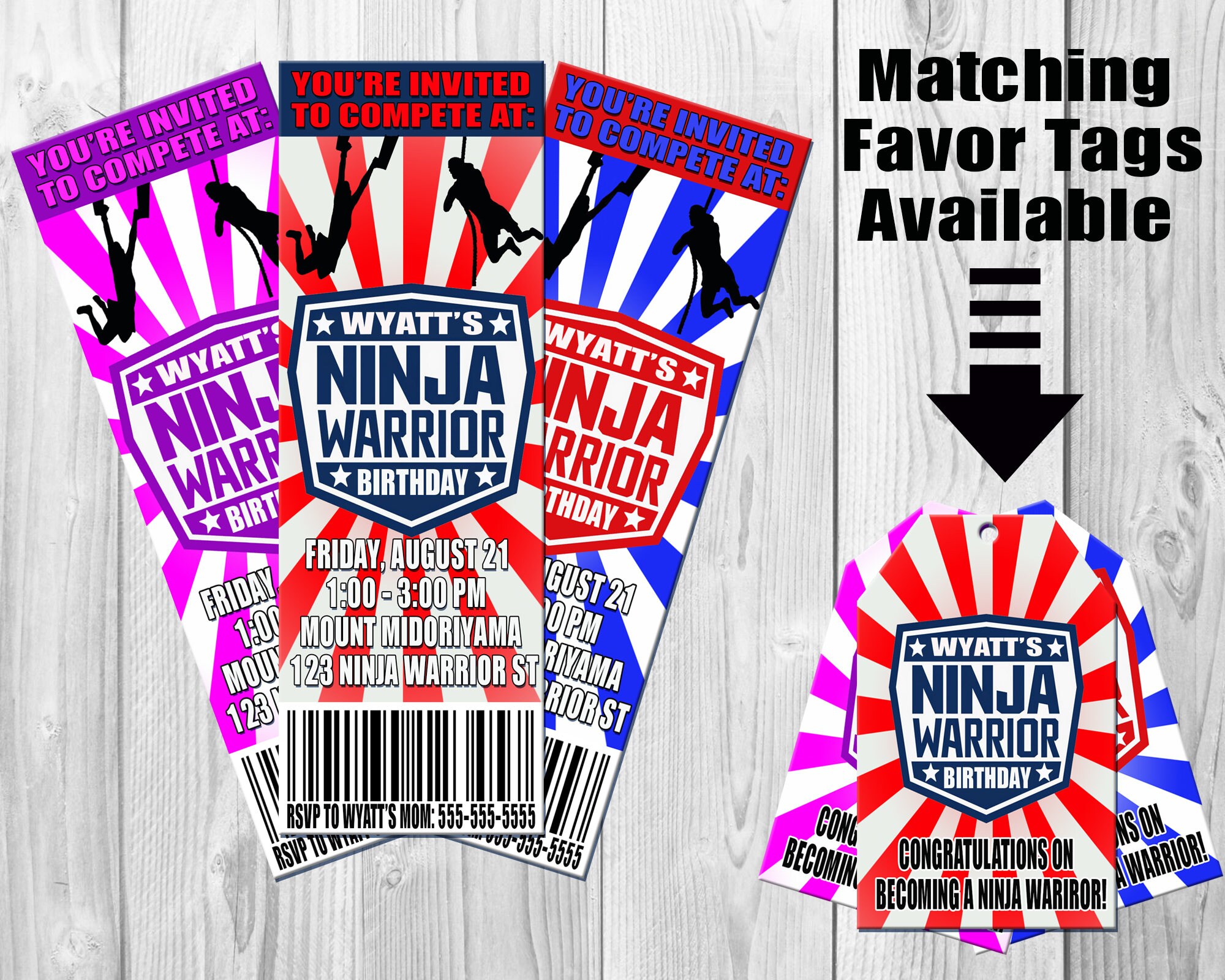 American Ninja Warrior Invitation Ninja Warrior Birthday Etsy