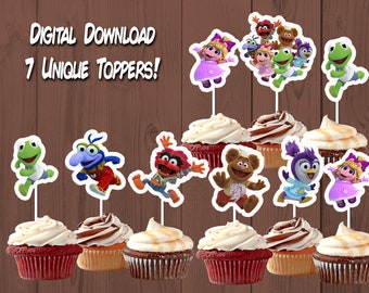 Muppet Babies Cupcake Toppers, Muppet Babies Birthday Party, Digital, Instant Download