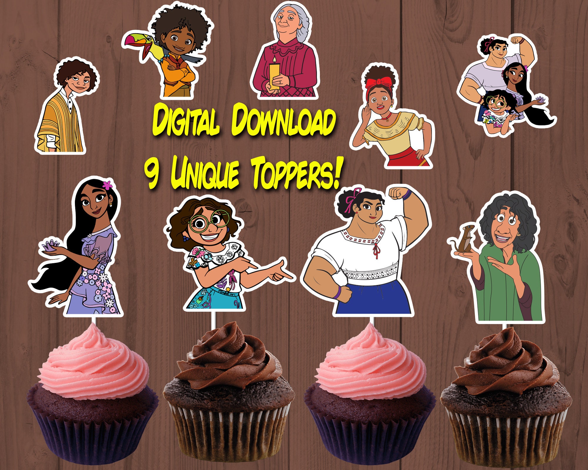 Encanto Cupcake Toppers Encanto Birthday Party Encanto Etsy Israel