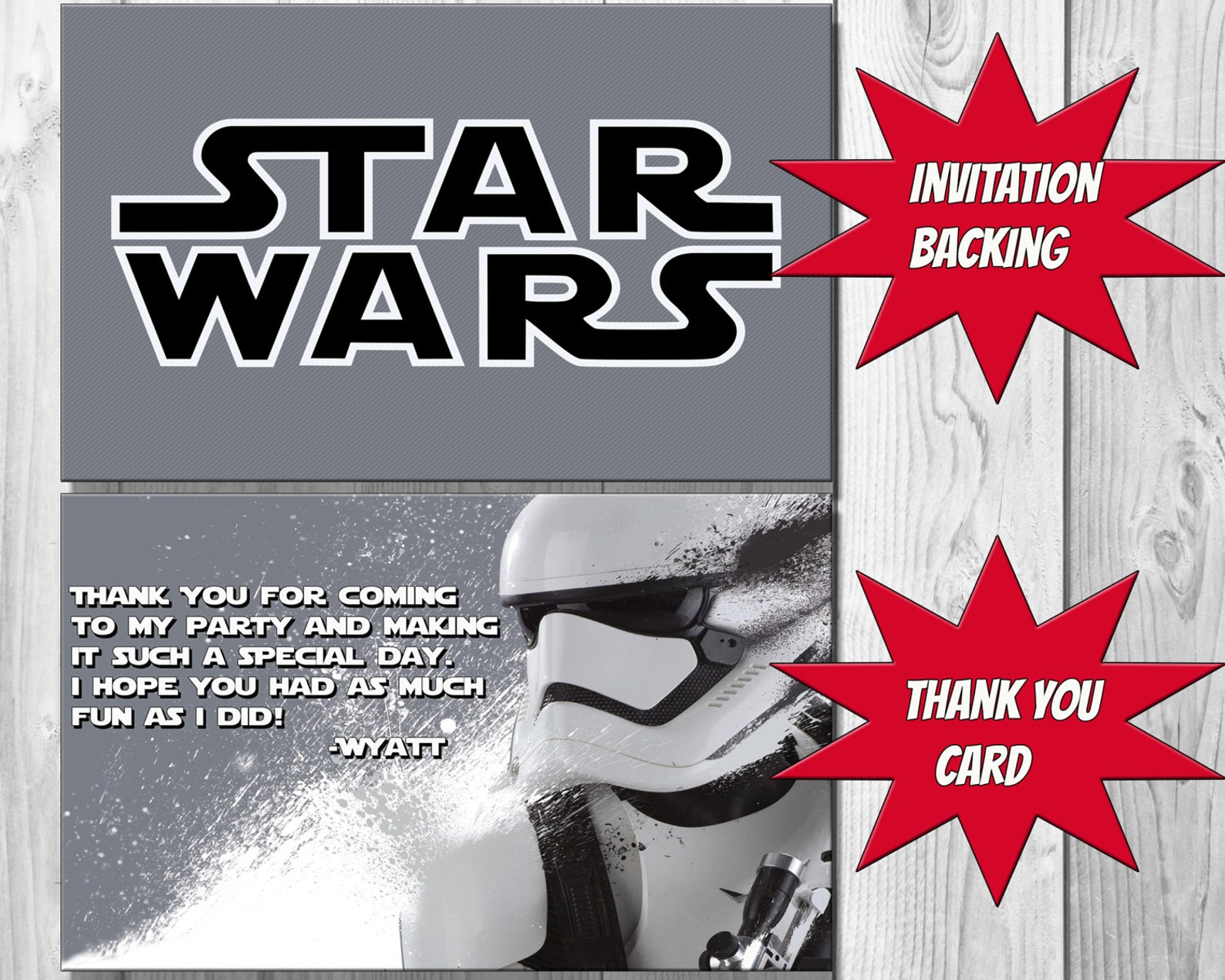 STAR WARS STORMTROOPER Birthday Party Invitation. The Force | Etsy
