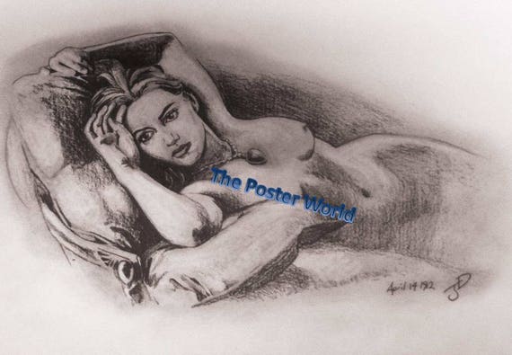 Titanic Rose Nude Drawing Kate Winslet Portrait Vintage -  Norway