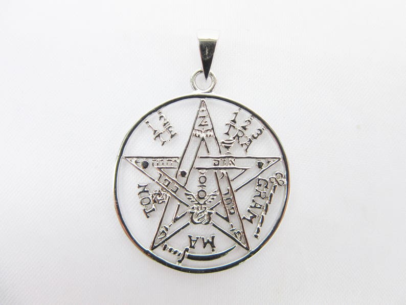 symbol 5 elements pentagram magic jewelry Wicca Pendant silver protection necklace enchanting, esoteric