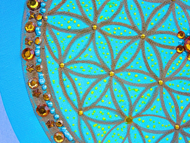 Bild Acryl Malen Kunst Blume des Lebens Wandbild - Etsy.de