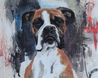 Boxer Dog Card, Dog Greetings card