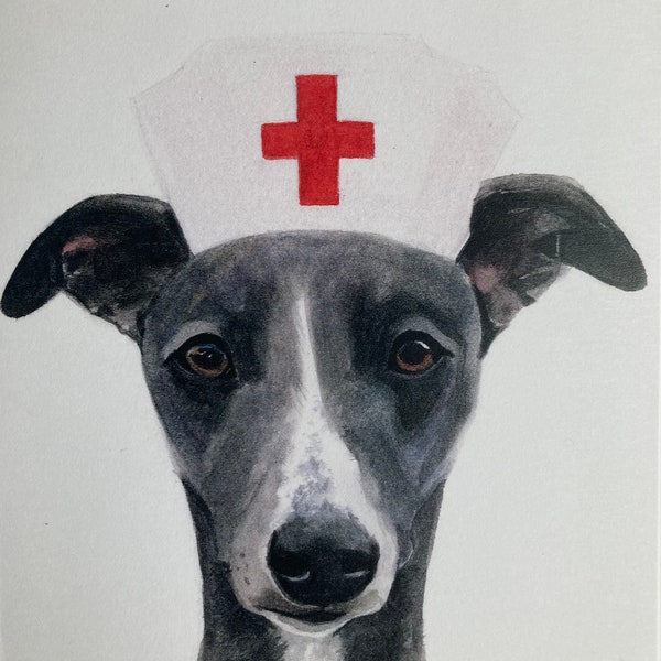 Whippet, get well soon card, whippet card, Dog greetings card