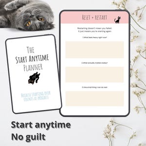 The Start Anytime Planner | Undated Daily & Weekly Planner | Gentle Productivity | Reset and Restart Planner | No Guilt Planning PDF