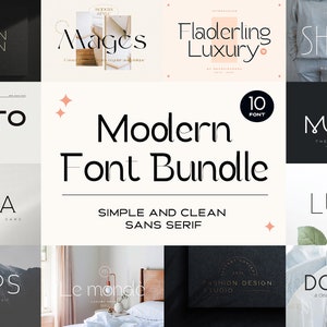 Modern Font Bundle - Branding Font, Logo Font, Commercial Use, Cricut Font, Procreate Font, Wedding Fonts, Sans Serif Font, Canva Font, Sans