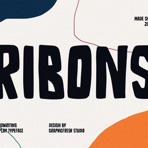 Ribons - A Handwriting Display Font, Handwriting Fonts, Craft Fonts, Silhouette, Cricut, Procreate Font, Boho Decor, Wedding Font, Logos