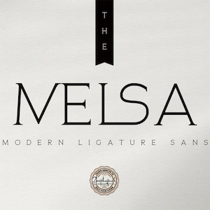 The Melsa - Modern Ligature Sans, Logo Font, Branding Font, Wedding Font, Invitation Fonts, Clean Font, Modern Font, Minimalist, Simple Font