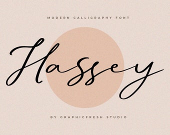 Hassey Modern Kalligraphie Schrift: Elegante Hochzeitsschrift für Logo, Branding und Einladungen