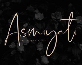 Police Asmiyati Script : police de calligraphie féminine de luxe pour mariage, image de marque et création de logo