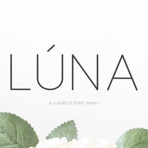 Lúna - A Luxurios Font Family, Modern Font, Sans Serif Font, Clean Font, Elegant Font, Minimalist Font, Font for Cricut, Font for Wedding