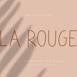 La Rouge - Handwritting Sans, Sans Serif Font, Minimalist Typeface, Handmade Font, Handwriting Sans, Hand Drawn Font, Cricut Fonts