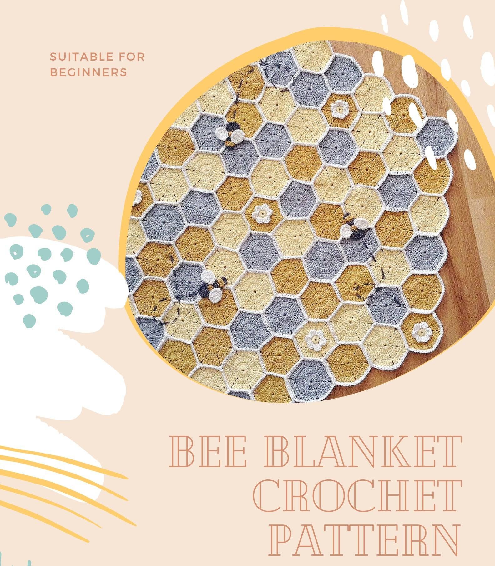 Honeycomb Bee Baby Milestone Blanket - 48x40in Soft Flannel, Newborn Photo Prop