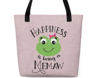 Memaw Tote bag, Birthday Gift for Memaw,  Memaw Mother's day Gift Tote Bag, Happiness is being a Memaw Tote