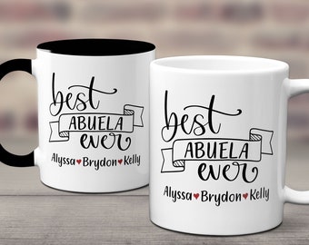 Abuela Gift, Personalized Gift Custom Abuela Mug with Grandkids Names Abuela Gift Idea From Grandson From Granddaughter Best Abuela Ever Mug