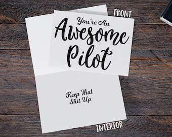 Funny Card for Pilot, You're an Awesome Pilot, Airplane Pilot Greeting Card For Dad on Fathers Day or Birthday Gift
