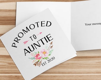 Promoted to Auntie Card: Floral Pregnancy Announcement
