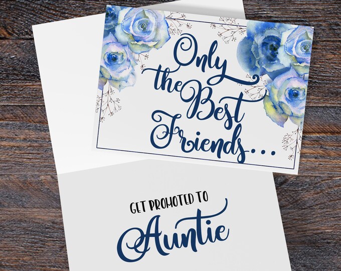 PRINTED the Best Friends Get Promoted to Auntie Pregnancy Announcement ...