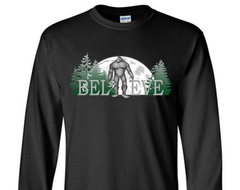 Bigfoot I Believe Sasquatch Long Sleeve Shirt Finding Bigfoot  Long Sleeve Shirt Bigfoot Long Sleeve T-Shirt Funny Bigfoot Bigfoot Gift Idea