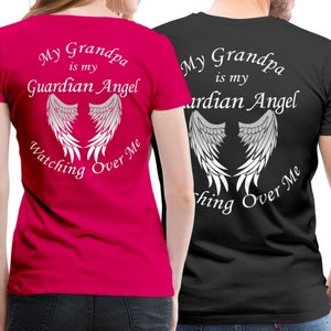 Grandpa Memorial T-Shirt: Guardian Angel Wings, Loss of Grandpa