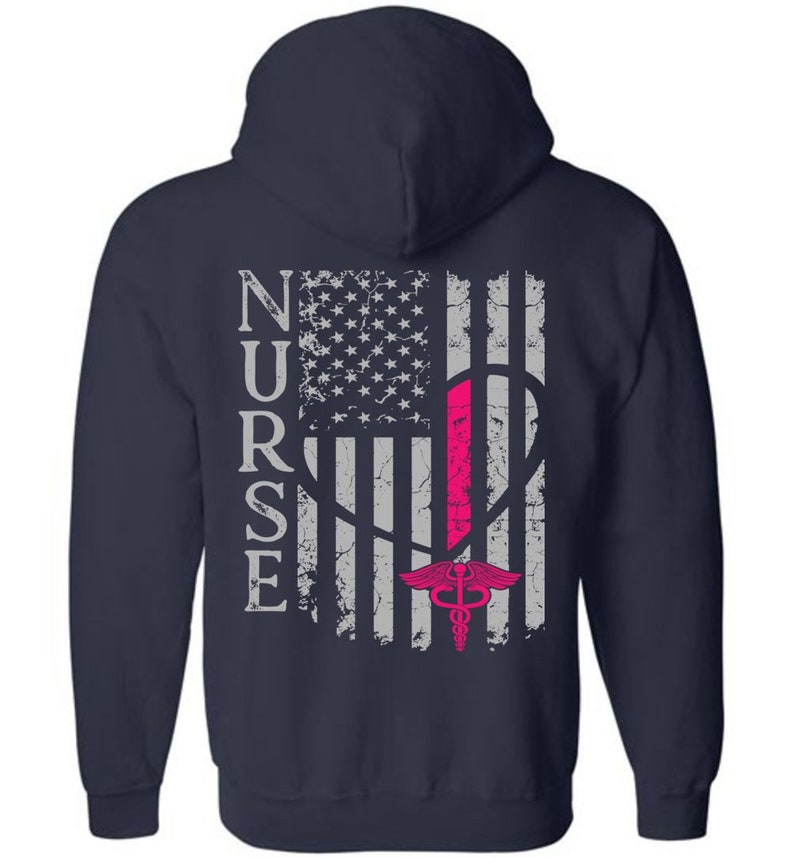 Nurse Flag Zip up Hoodie Nurse Zipper Hoodie American Flag Etsy