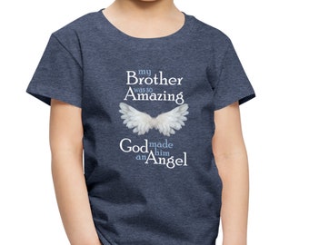 Youth Brother Guardian Angel Kids T-Shirt - Brother Guardian Angel Gift Sympathy Funeral Grief Mourning Loss Of Brother Shirt Grievance Gift