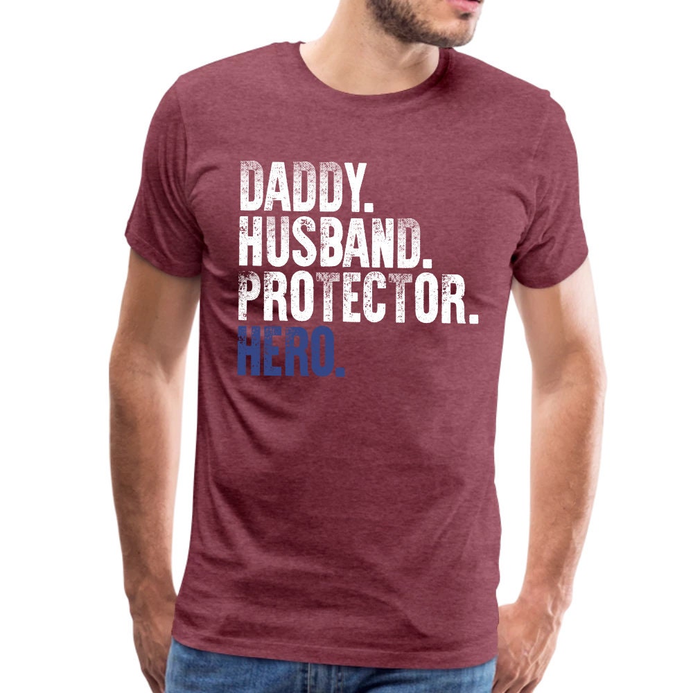 Daddy Husband Protector Hero Police Dad Flag Shirt Husband | Etsy