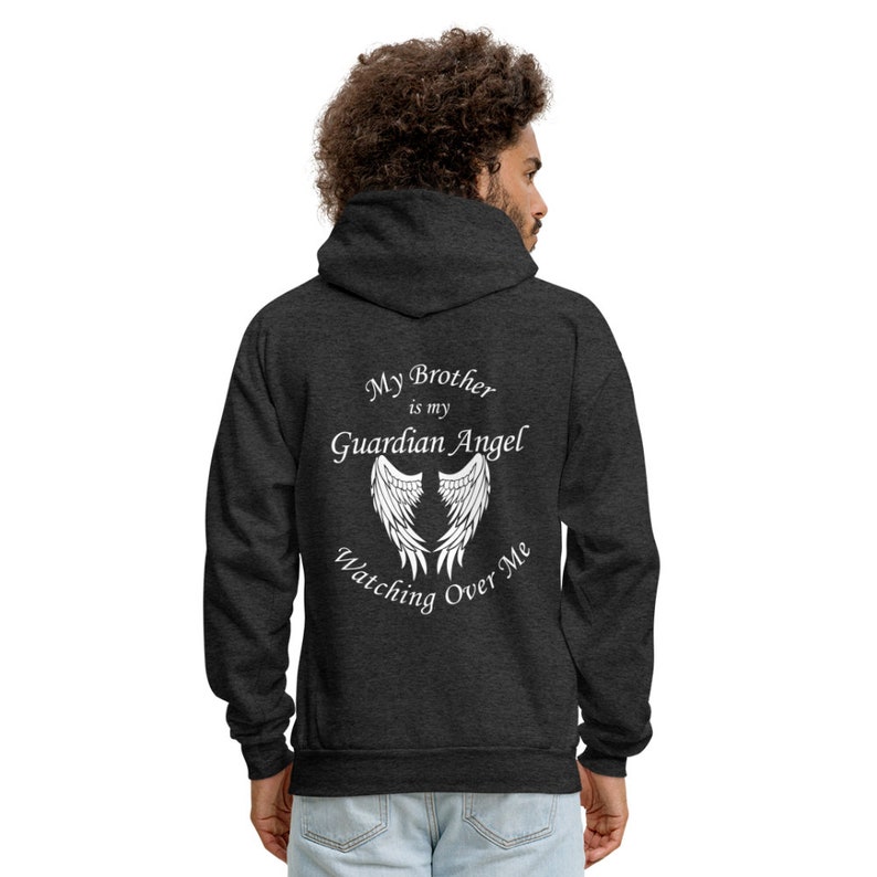 Brother Guardian Angel Hoodie: In Loving Memory Charcoal Gray