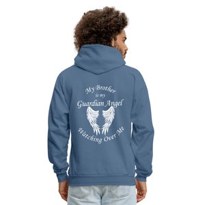 Brother Guardian Angel Hoodie: In Loving Memory Denim Blue