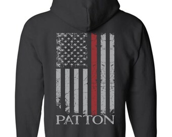 Personalized Firefighter Flag Zipper Hoodie, Firefighter Gifts For Him, Firefighter Gifts for Her,  Firefighter Hoodie, Firefighter Gift,