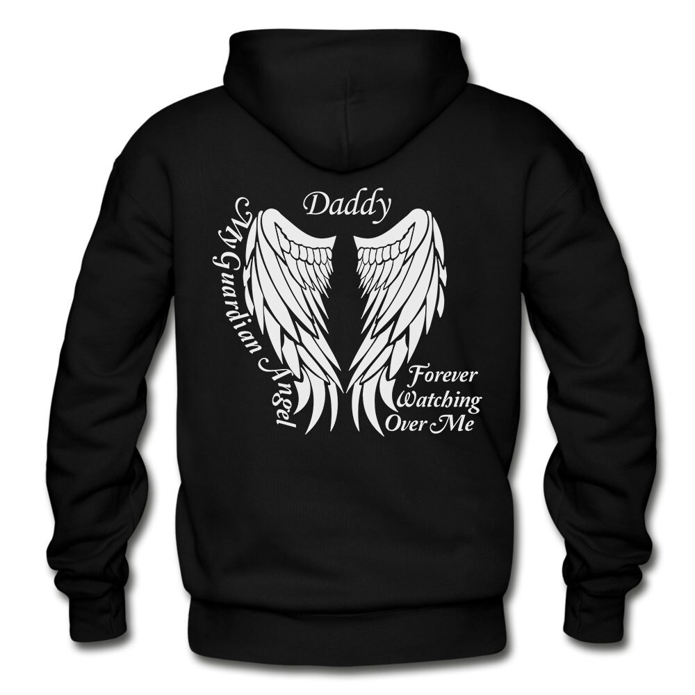 Daddy Guardian Angel Hoodie, Dad Guardian Angel Zipper Hoodie - Main Image