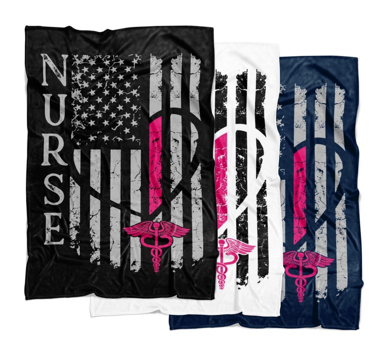 Nurse Flag Fleece Blanket Nurse Gift Nurse Throw Blanket Etsy